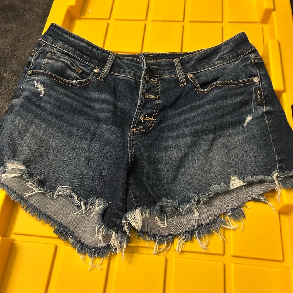 Silver Jeans Blue Distressed Jean Shorts